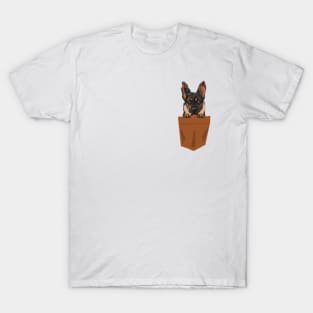 Dog In Pocket Funny Puppy For Dog Lovers T-Shirt